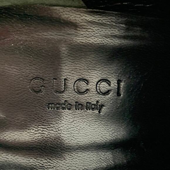 GUCCI Size 6 Guccissima Black Leather Embossed Monogram Side Zipper Boots - Picture 7 of 11